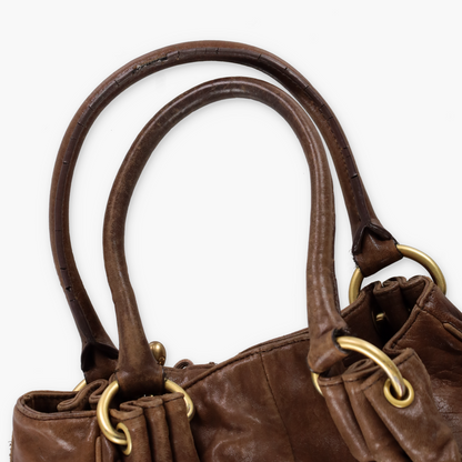 JUICY COUTURE Brown Leather Engagement Ring Y2K Hobo Bag