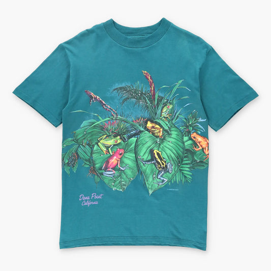 1994 Vintage HABITAT Frogs Forest Green USA Made T-Shirt *Aubs Vintage Sole Melbourne
