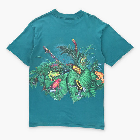 1994 Vintage HABITAT Frogs Forest Green USA Made T-Shirt *Aubs Vintage Sole Melbourne