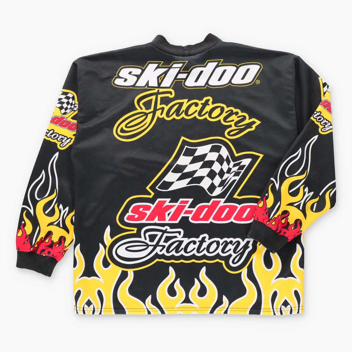 Vintage SKI-DOO SNO GEAR Flames & Racing Flag Canadian Made Jersey (XXL) ***COCO Vintage Sole Melbourne