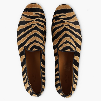 GUCCI Zebra Print Pony Hair Italy Made Loafers (38)