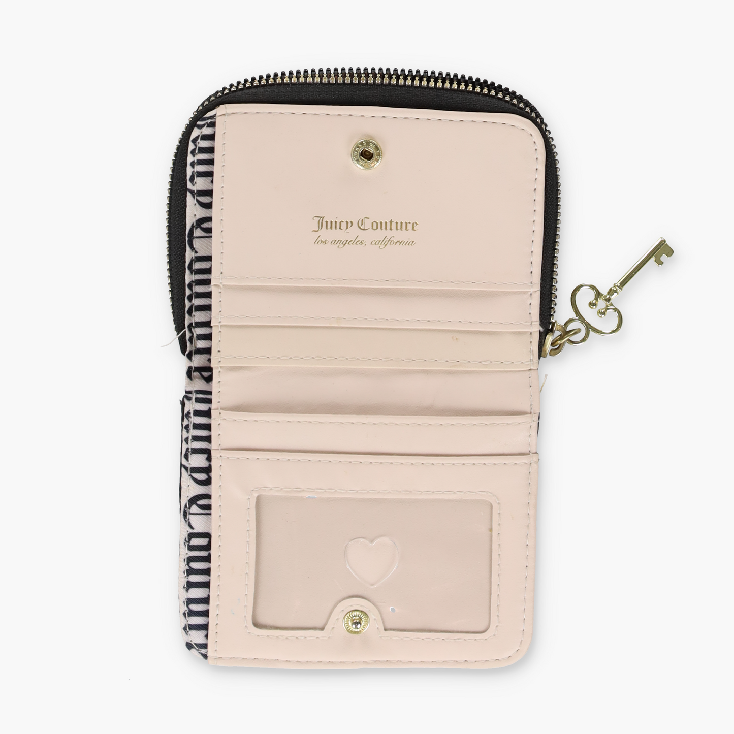 JUICY COUTURE Gold Charm Lock Key Black Wallet