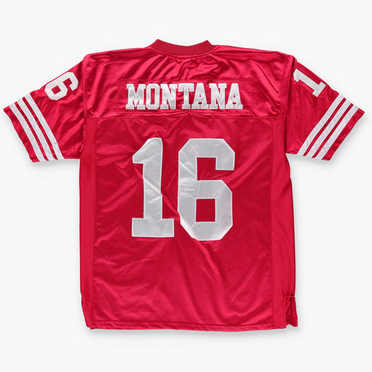Vintage SAN FRANSISCO 49ers 1989 Throwback NFL Korea Made Red & White Jersey (XL)