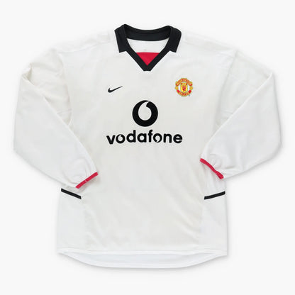 Vintage NIKE Manchester United 2002/2003 Away Long Sleeve White Jersey(L-XL)