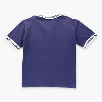 Vintage NIKE 80's Embroidered Swoosh Navy & White Collared Polo Knit T-Shirt (XL)