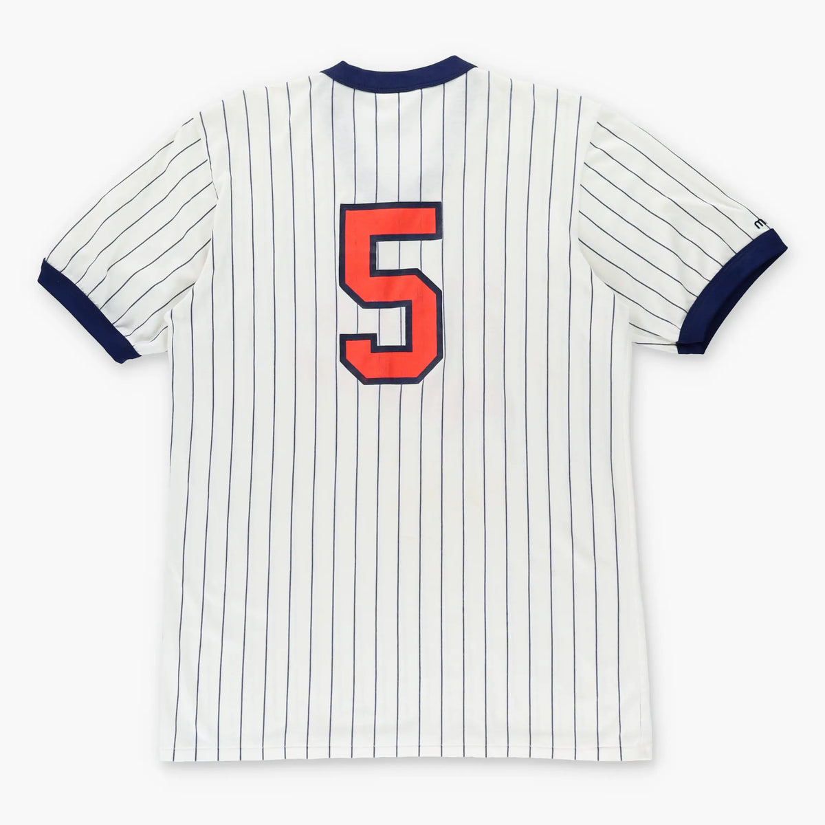 Vintage MAJESTIC Baseball USA Made 50/50 V-Neck #5 Navy & White Jersey T-Shirt (L)