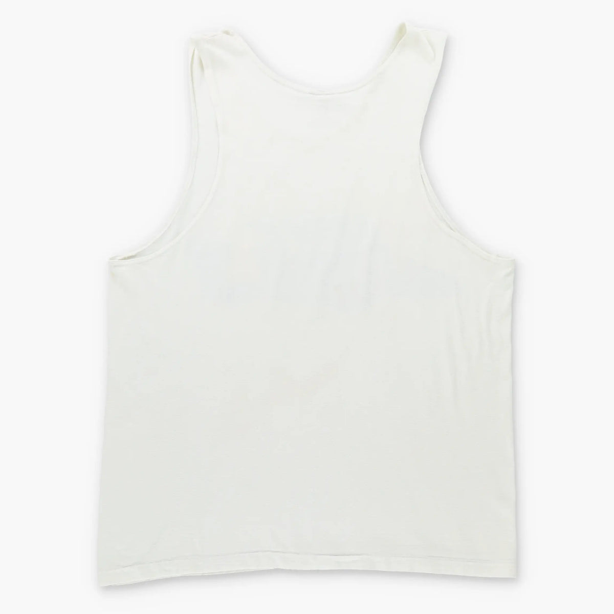Vintage NIKE Spell Out 80's Single Stitch USA Made White & Blue Singlet (Men's M)