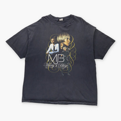 Vintage MARY J. BLIGE 2008 R&B Hip-Hop Faded Grey Music T-Shirt (XXL)