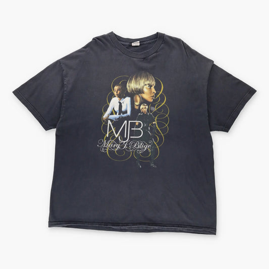 Vintage MARY J. BLIGE 2008 R&B Hip-Hop Faded Grey Music T-Shirt (XXL)