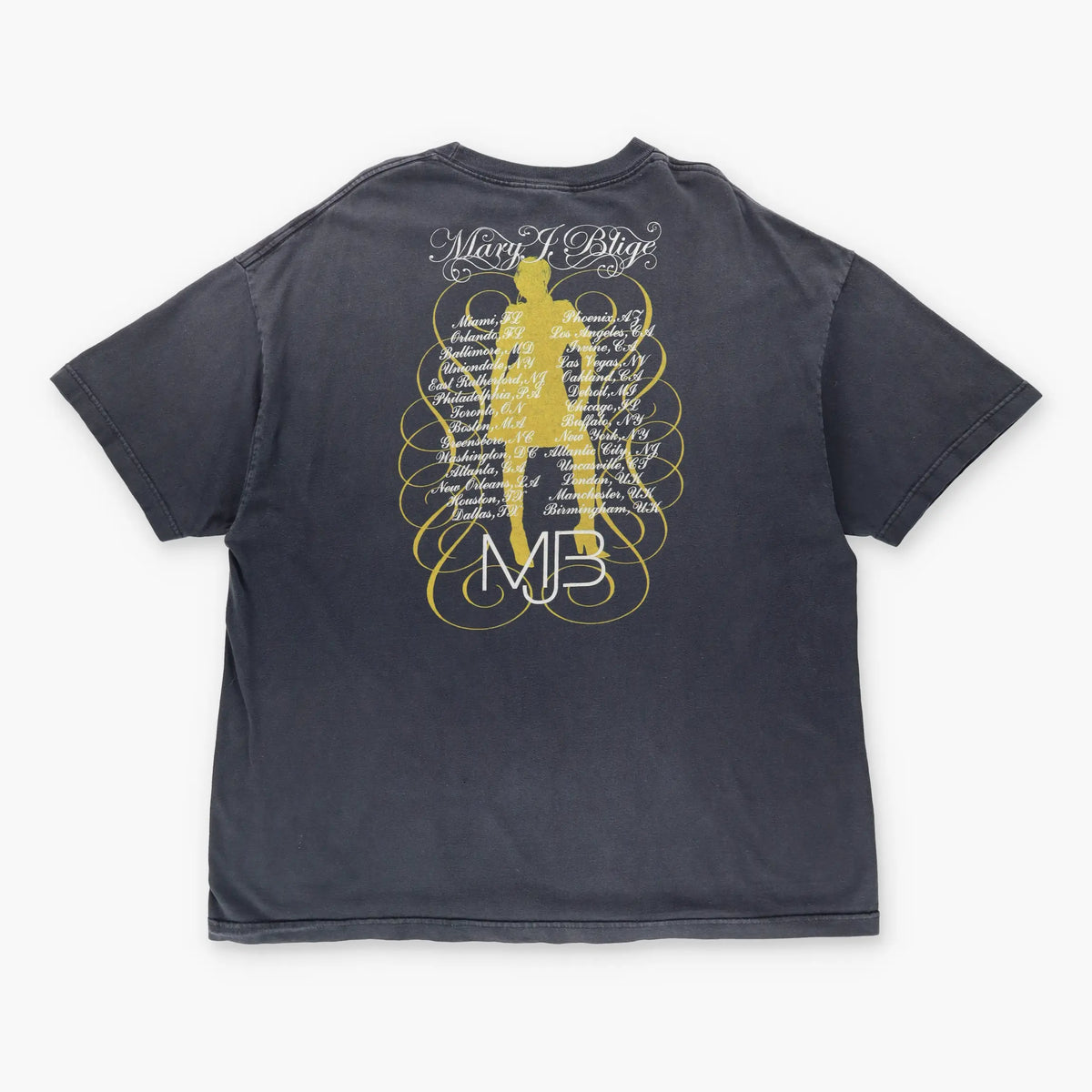 Vintage MARY J. BLIGE 2008 R&B Hip-Hop Faded Grey Music T-Shirt (XXL)