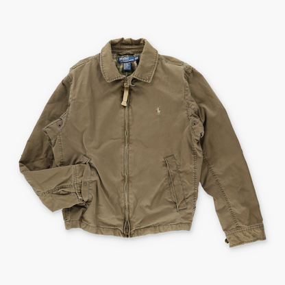 POLO RALPH LAUREN Embroidered Logo Khaki Zip Up Jacket (M)