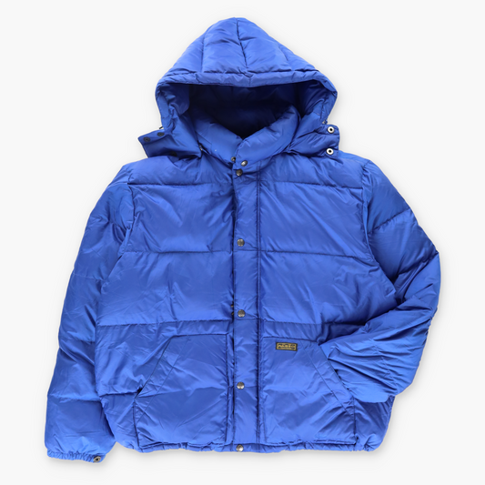 POLO RALPH LAURER Royal Blue Hooded Puffer Jacket (XL)