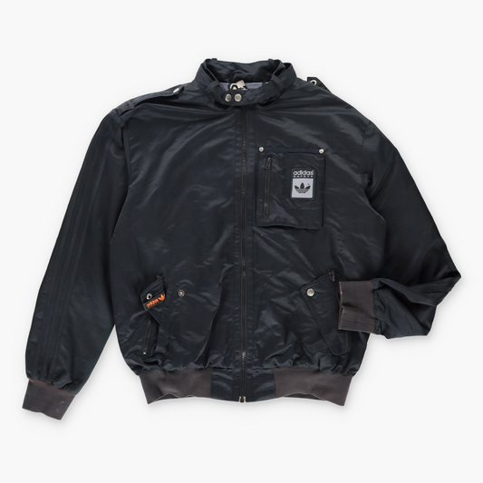 ADIDAS Embroidered Safety Wear Black Zip Up Bomber Jacket (L)