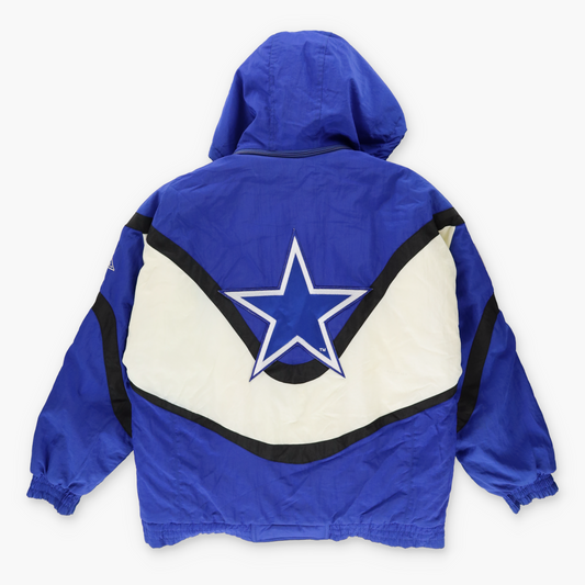 90s Dallas Cowboys Embroidered Star NFL Star Hooded Football Jacket (M-L)