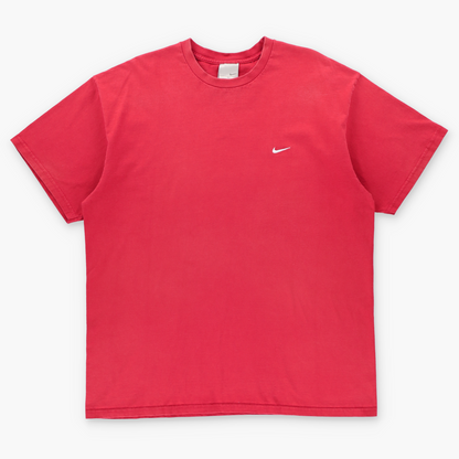 NIKE Red & White Embroidered Swoosh Logo Classic T-Shirt (XL-XXL)