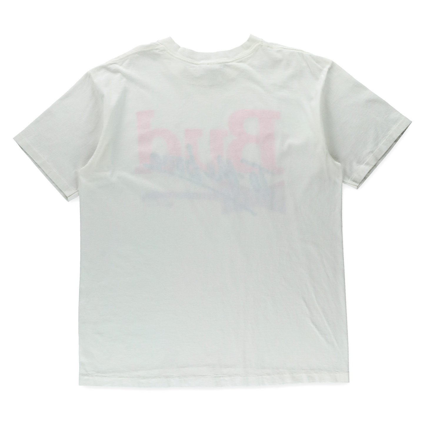 Vintage 1991 Neon "Bud To The Bone" Puff Print & Guitar White Single Stitch Tee USA Made (L-XL)