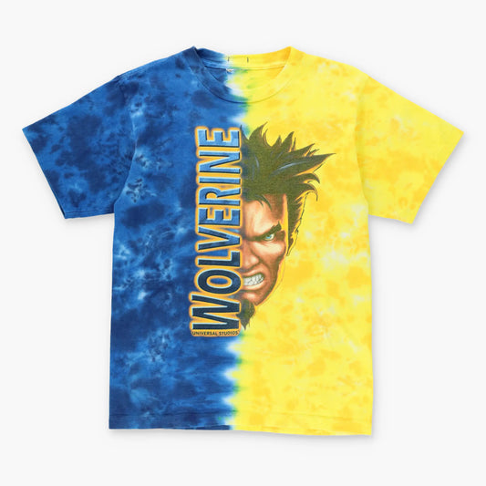 Vintage 1999 MARVEL Wolverine Tie-Dye Yellow & Blue T-Shirt (M) - Vintage Sole Melbourne