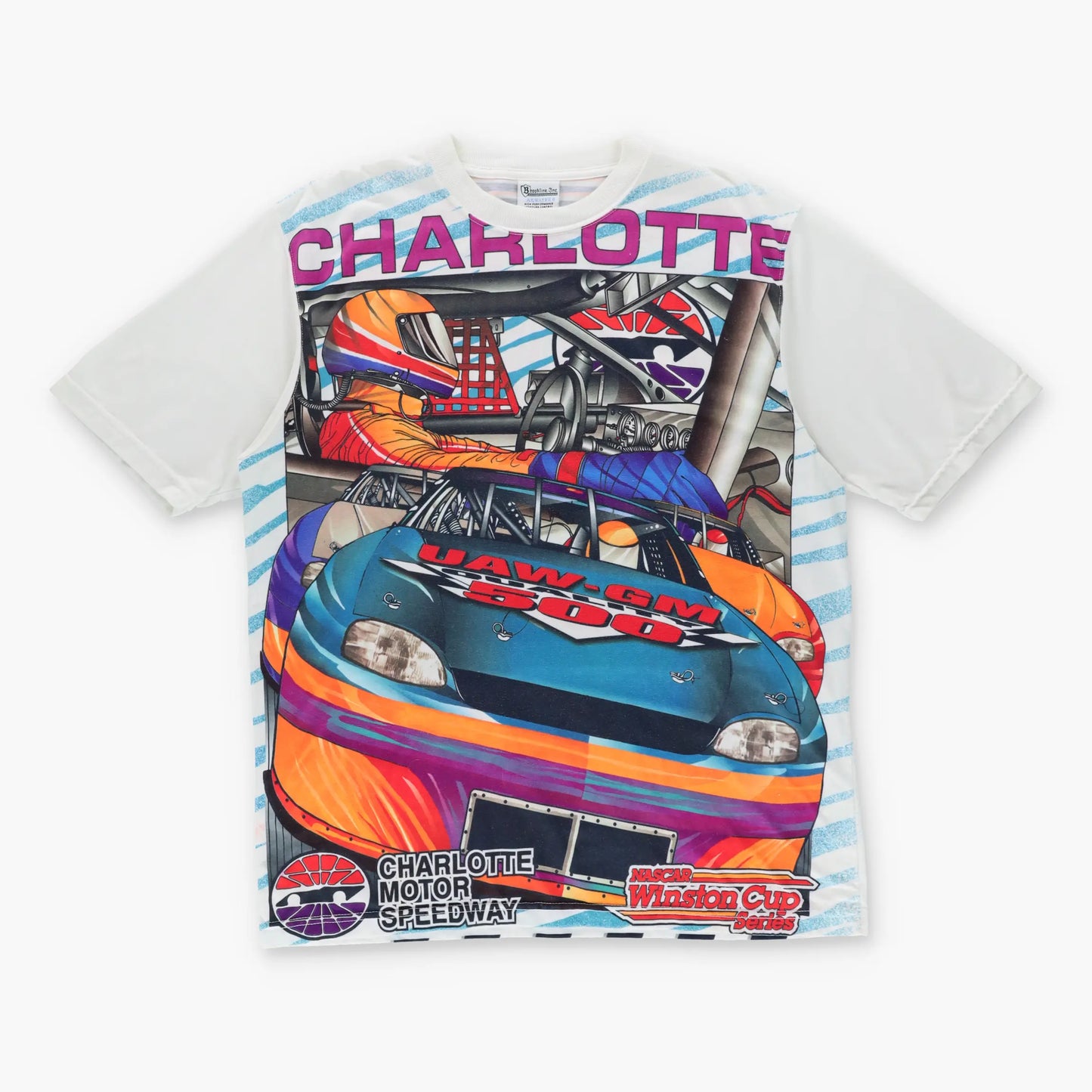 NASCAR 90s Charlotte Motor  Winston Cup Front Back USA Made T-Shirt (L-XL) - Vintage Sole Melbourne
