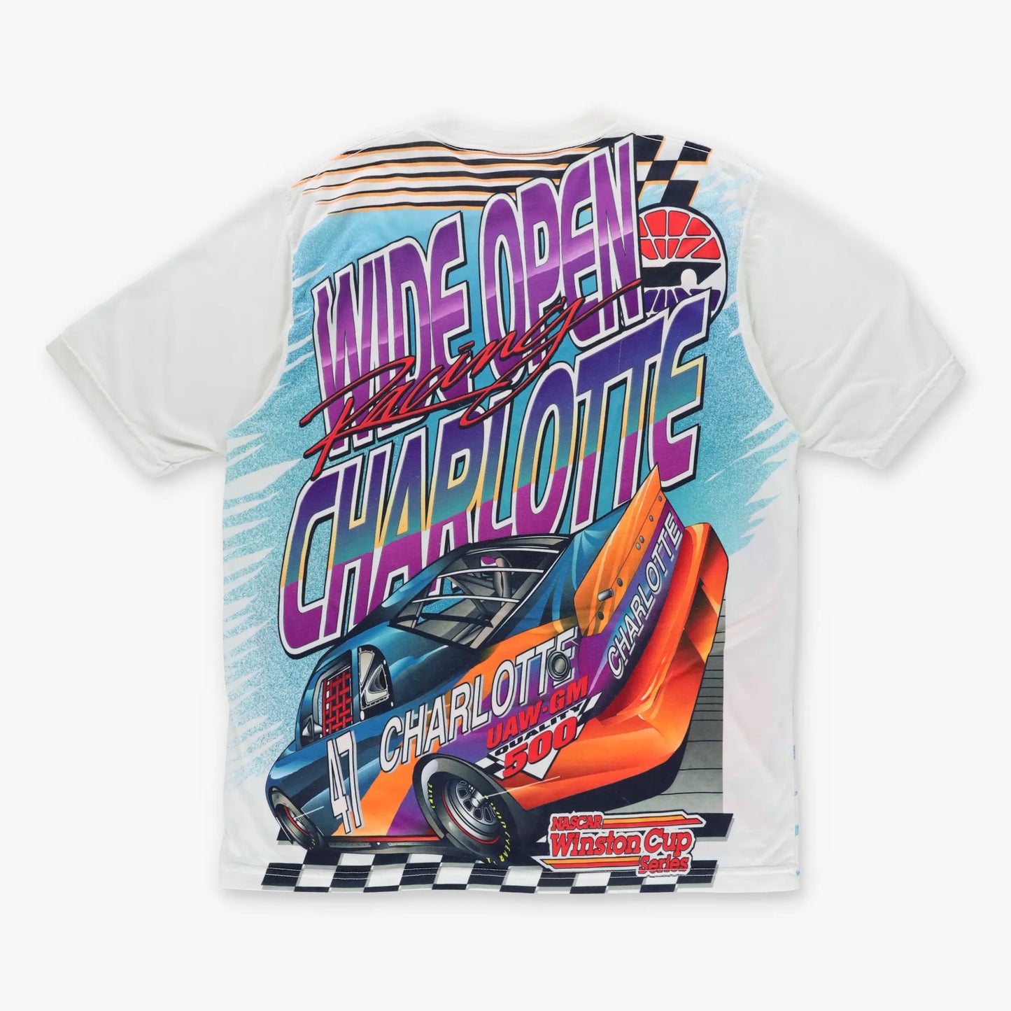 NASCAR 90s Charlotte Motor  Winston Cup Front Back USA Made T-Shirt (L-XL) - Vintage Sole Melbourne