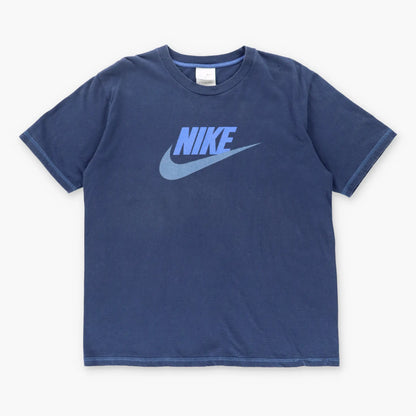 NIKE Y2K Blue Toned Centre Swoosh Logo T-Shirt (M) - Vintage Sole Melbourne