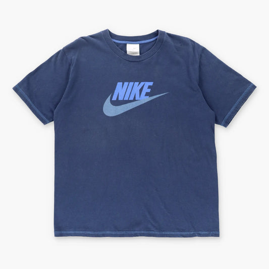 NIKE Y2K Blue Toned Centre Swoosh Logo T-Shirt (M) - Vintage Sole Melbourne