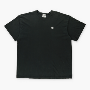 NIKE Embroidered Swoosh Logo Casual Black & White Tee USA Made (XXL)