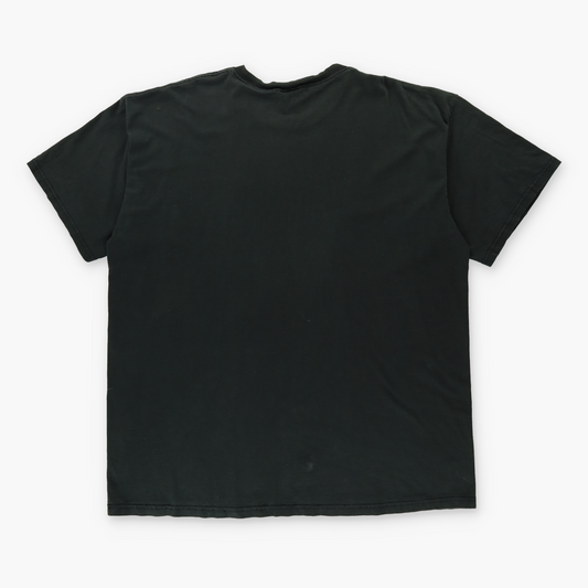 NIKE Embroidered Swoosh Logo Casual Black & White Tee USA Made (XXL)