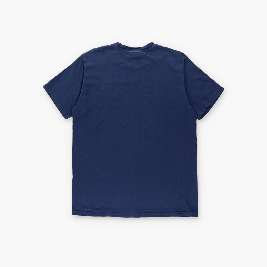 NIKE Navy & White Embroidered Swoosh Logo Tee USA Made (M)