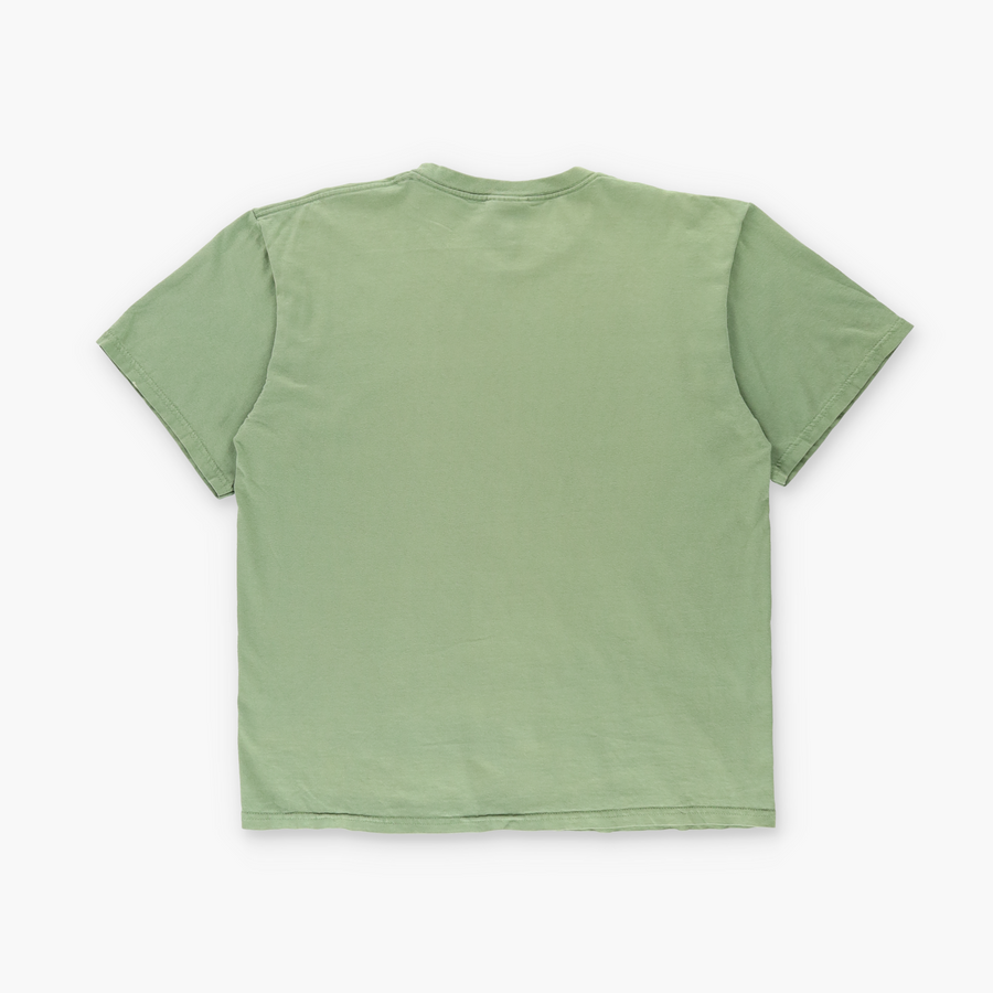 NIKE Sage Green & Black Embroidered Swoosh Logo Tee (M)
