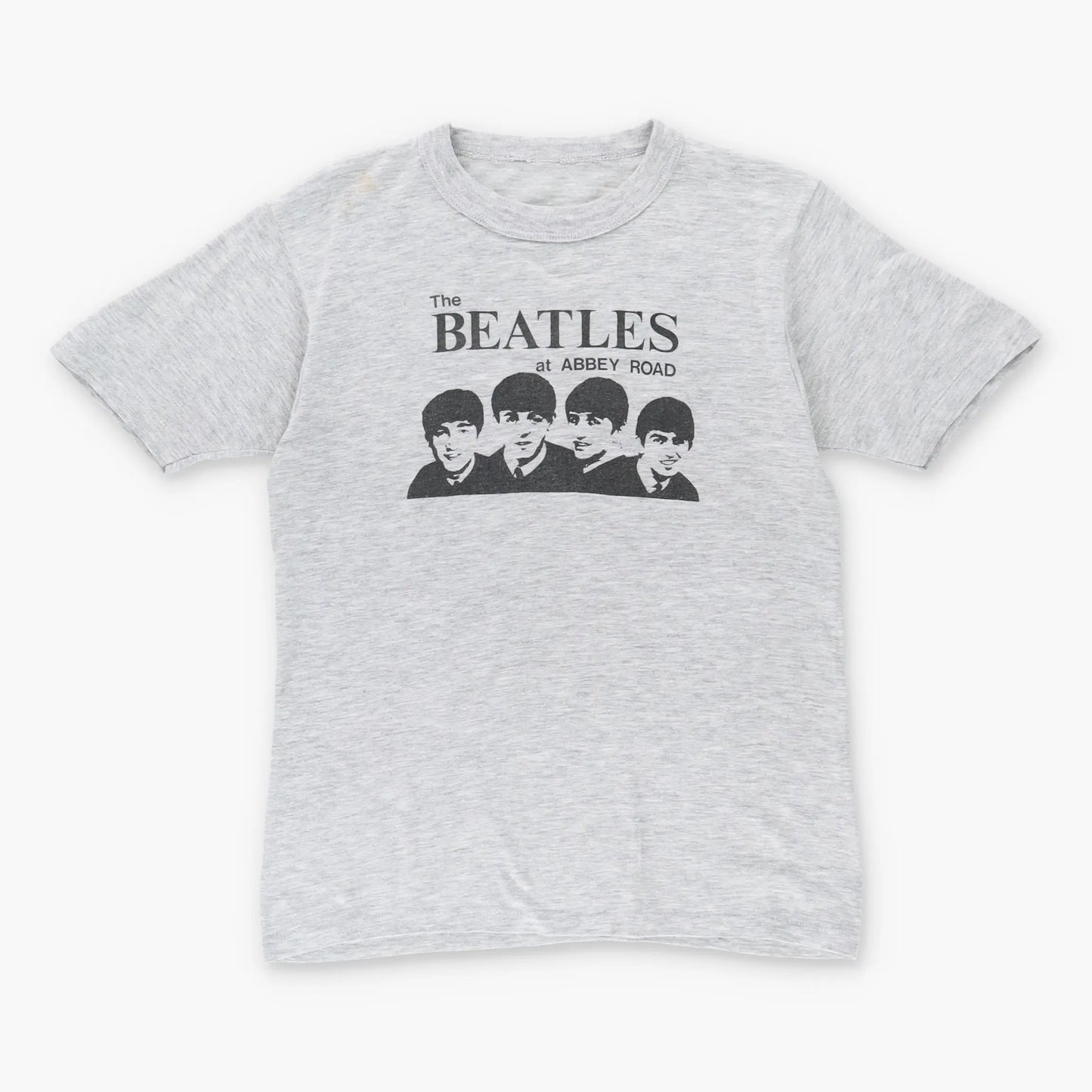 Vintage ABBEY ROAD X BEATLES Grey & Black Single Stitch Band T-Shirt (XS)