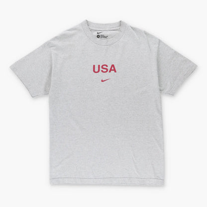 Vintage NIKE X USA Centre Swoosh Logo Grey & Red T-Shirt (L)