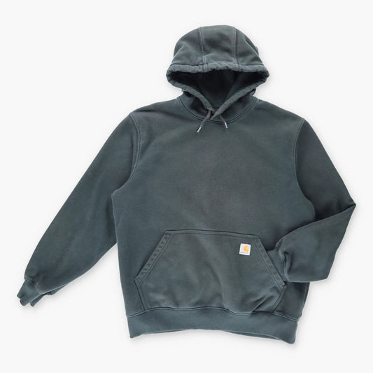 Vintage CARHARTT TS0615-M 'Loose Fit' Rain Defender Black Workwear Hooded Sweatshirt (L)