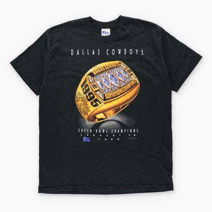 Vintage 1995 Dallas Cowboys Super Bowl Black Single Stitch PRO PLAYER T-Shirt USA Made (XL) Vintage Sole Melbourne
