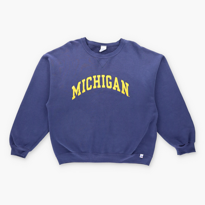 Vintage MICHIGAN Varsity 50/50 Navy & Yellow Sweatshirt *Aubs Vintage Sole Melbourne