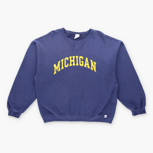 Vintage MICHIGAN Varsity 50/50 Navy & Yellow Sweatshirt *Aubs Vintage Sole Melbourne