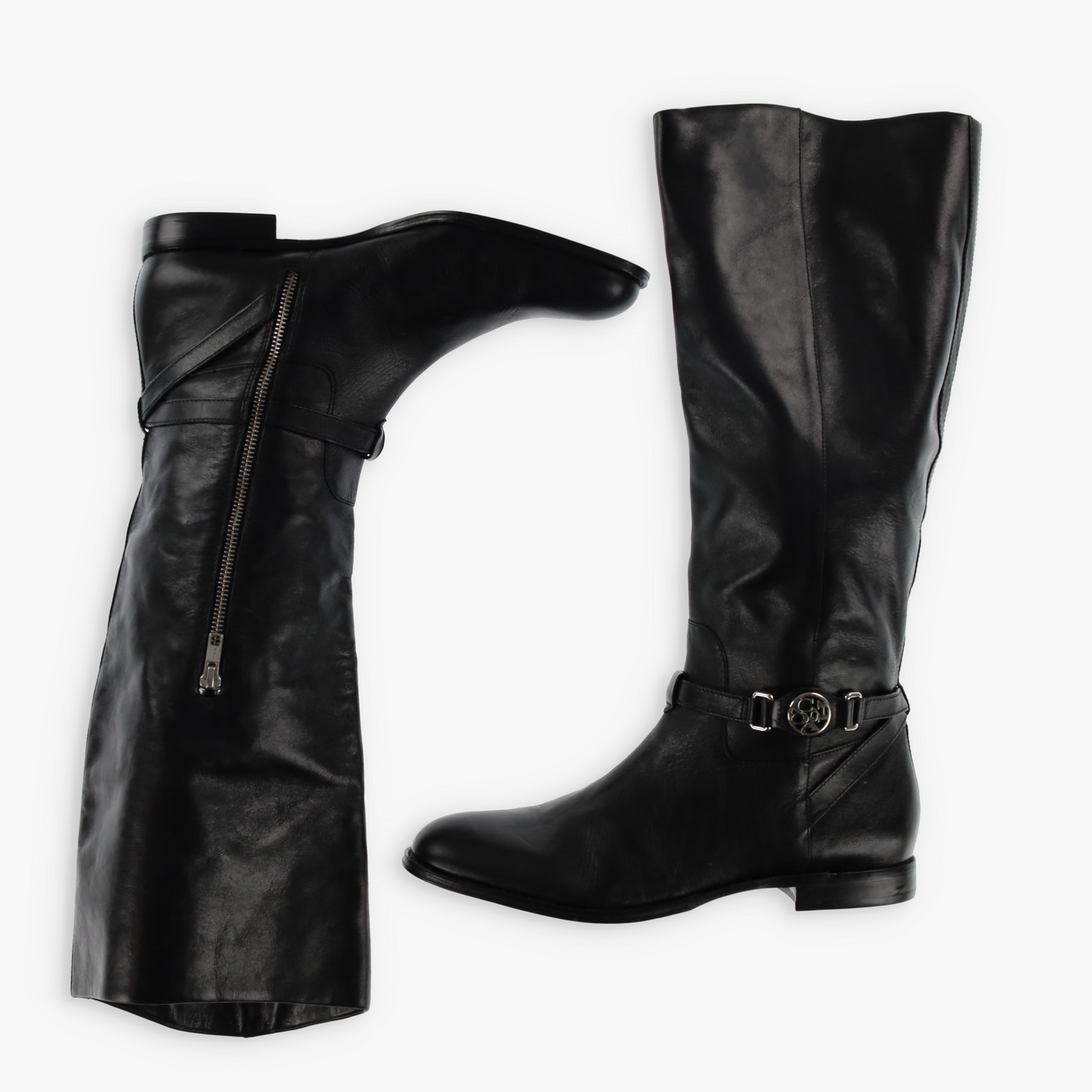 COACH Mysie Black Knee High Leather Riding Boots (11)