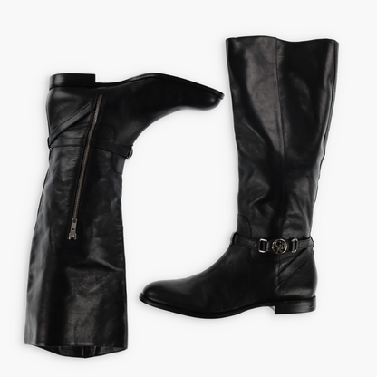 COACH Mysie Black Knee High Leather Riding Boots (11)