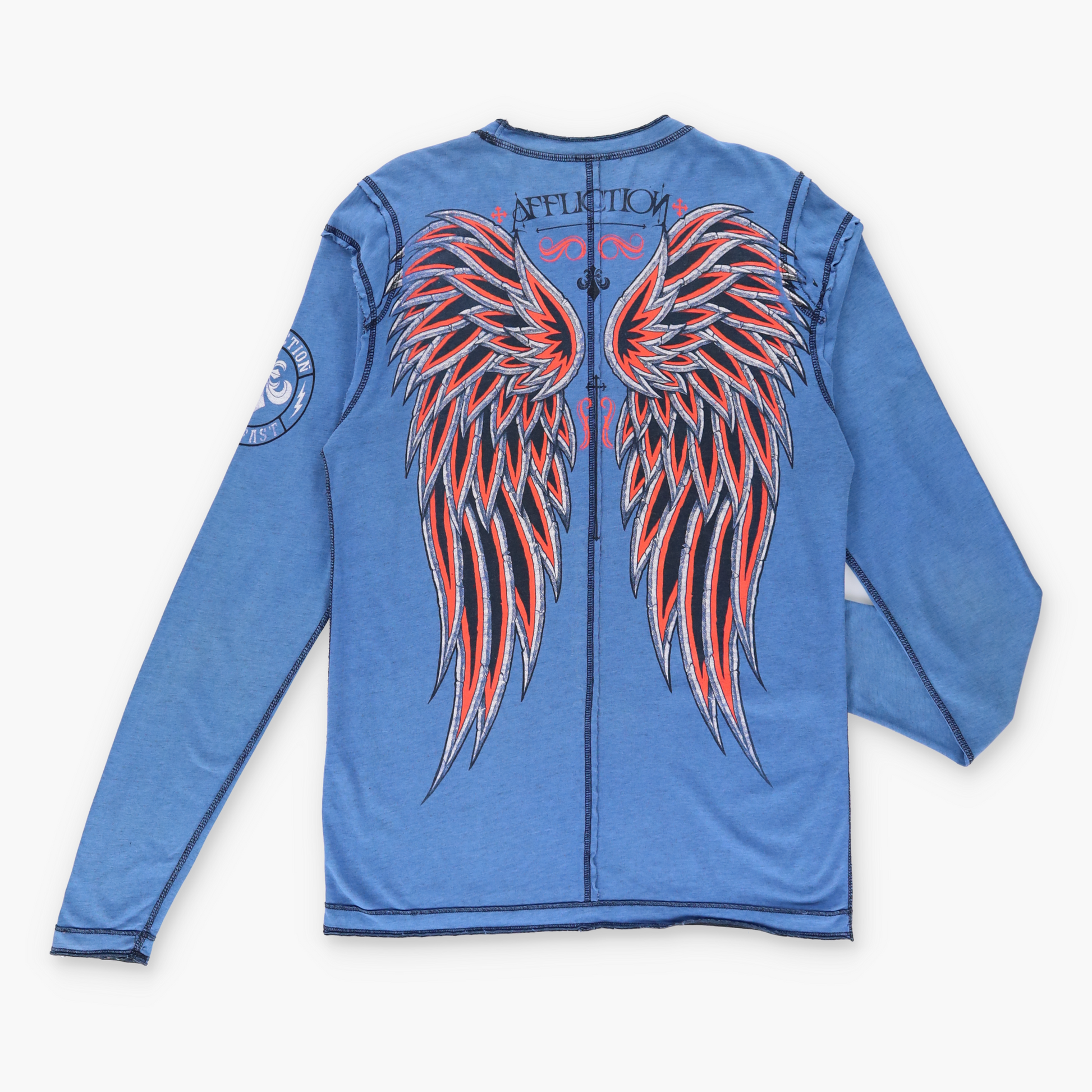 Vintage AFFLICTION Y2K REVERSIBLE USA Made Long Sleeve T-Shirt *Aubs Vintage Sole Melbourne