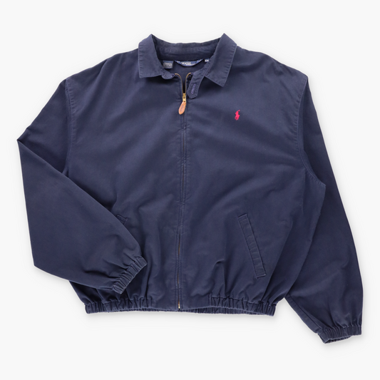 Vintage POLO RALPH LAUREN Embroidered Pony USA Made Navy Full Zip Harrington Jacket (XXL) ***COCO Vintage Sole Melbourne