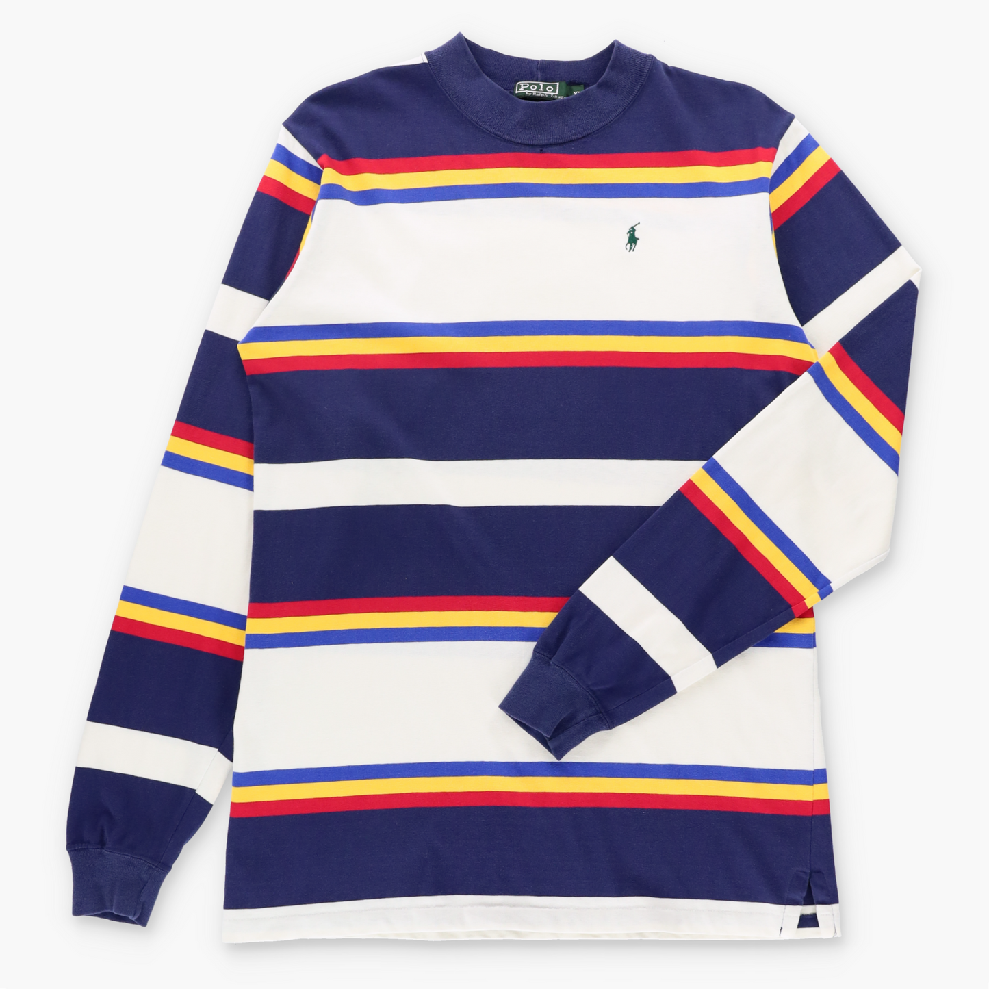 Vintage POLO RALPH LAUREN Multicolour Stripe & Embroidered Pony Logo USA Made Long Sleeve T-Shirt (L-XL TALL) ***COCO Vintage Sole Melbourne