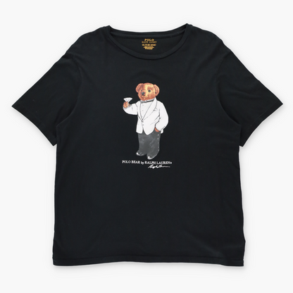POLO RALPH LAUREN Martini Tuxedo Bear Black Single Stitch T-Shirt (L) ***COCO Vintage Sole Melbourne