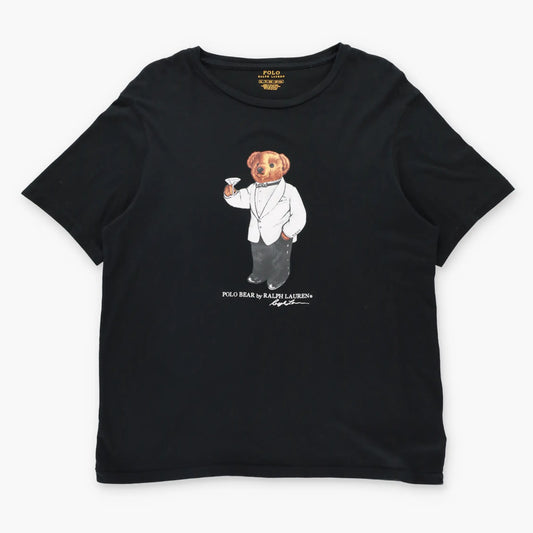 POLO RALPH LAUREN Martini Tuxedo Bear Black Single Stitch T-Shirt (L) ***COCO Vintage Sole Melbourne