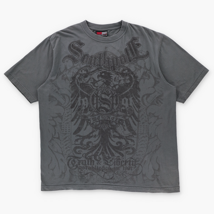 SOUTHPOLE Black & Grey Y2K Glitter "Truth & Liberty" T-Shirt (XL-XXL)