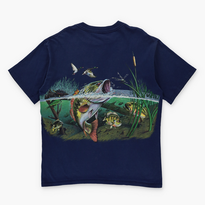 Trout Fishing USA Made "Colorado" Blue Double Sided T-Shirt (L)