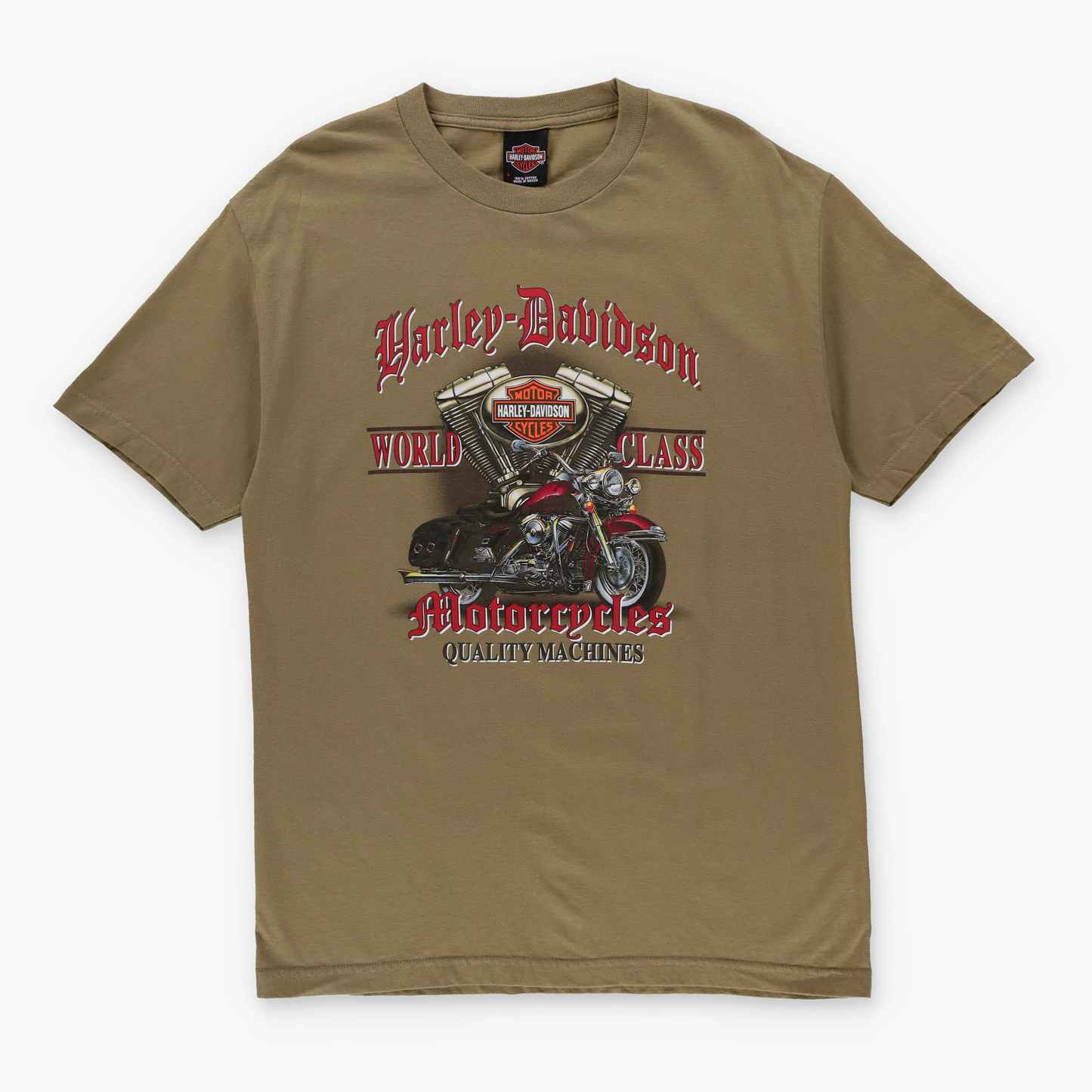HARLEY DAVIDSON "World Class Motorcycles" Arizona Light Brown T-Shirt (L TALL)