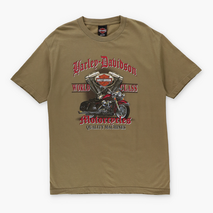 HARLEY DAVIDSON "World Class Motorcycles" Arizona Light Brown T-Shirt (L TALL)