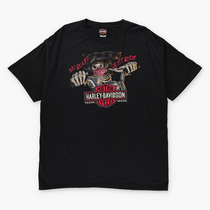 HARLEY DAVIDSON "No Rules Just Ride" Riyadh Saudi Arabia Double Sided Black T-Shirt (XL)