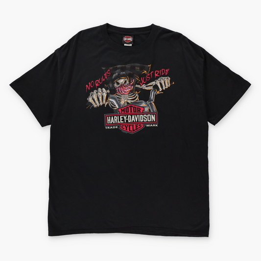 HARLEY DAVIDSON "No Rules Just Ride" Riyadh Saudi Arabia Double Sided Black T-Shirt (XL)
