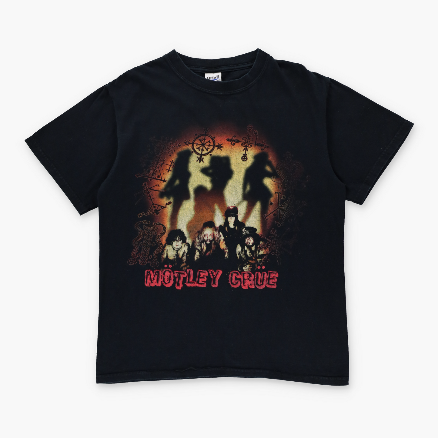 Motley Crue 'Route Of All Evil' Tour ANVIL Double Sided Black Band Tee (M)