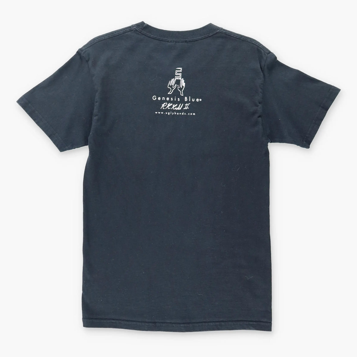 Vintage UGLY HANDS Jazz Blue Saxophone Flame R.K. Kidd II Black Music T-Shirt (XS)